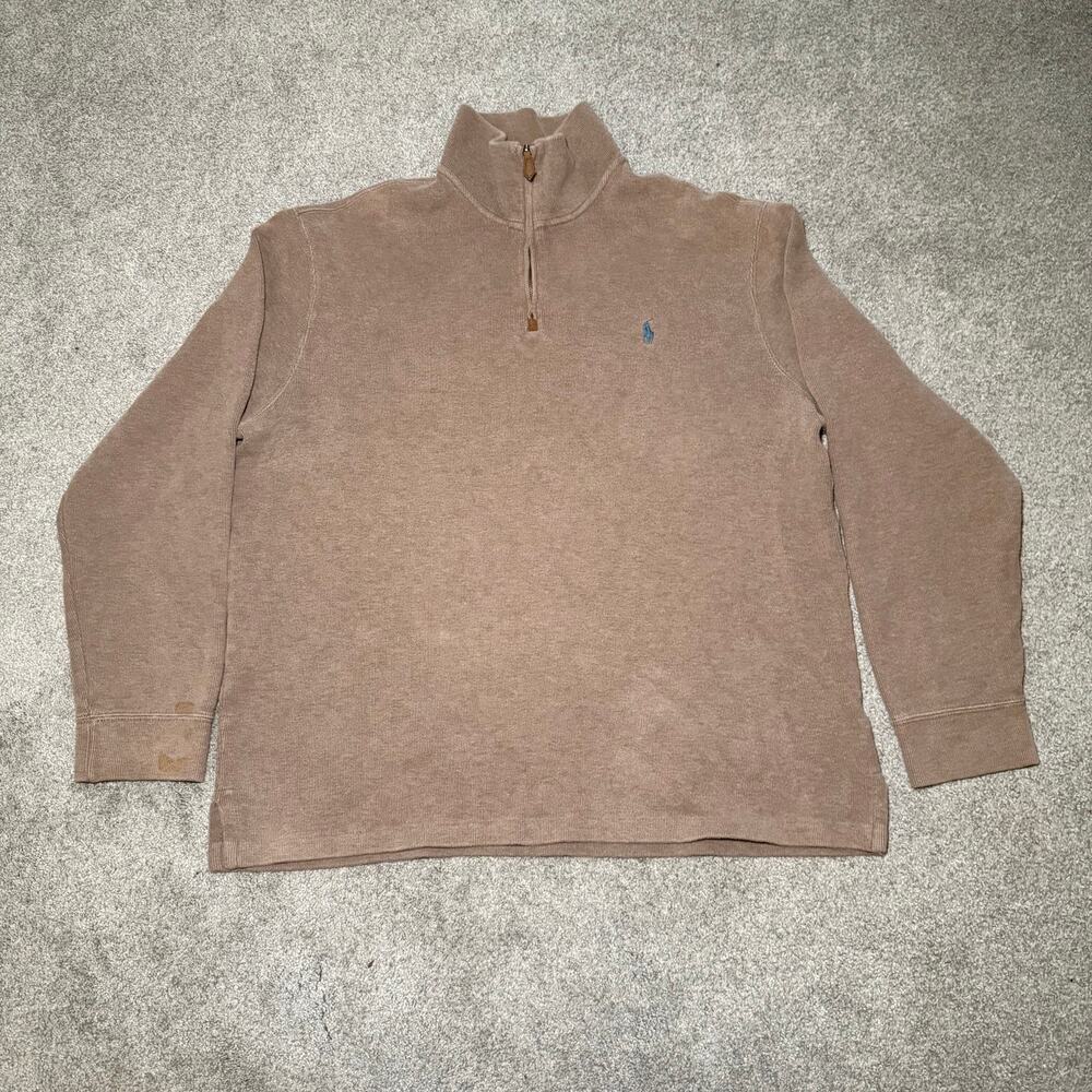 Polo Ralph Lauren Brown Quarter zip Sweatshirt Men's Size XL